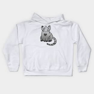 Gray Cat Kids Hoodie